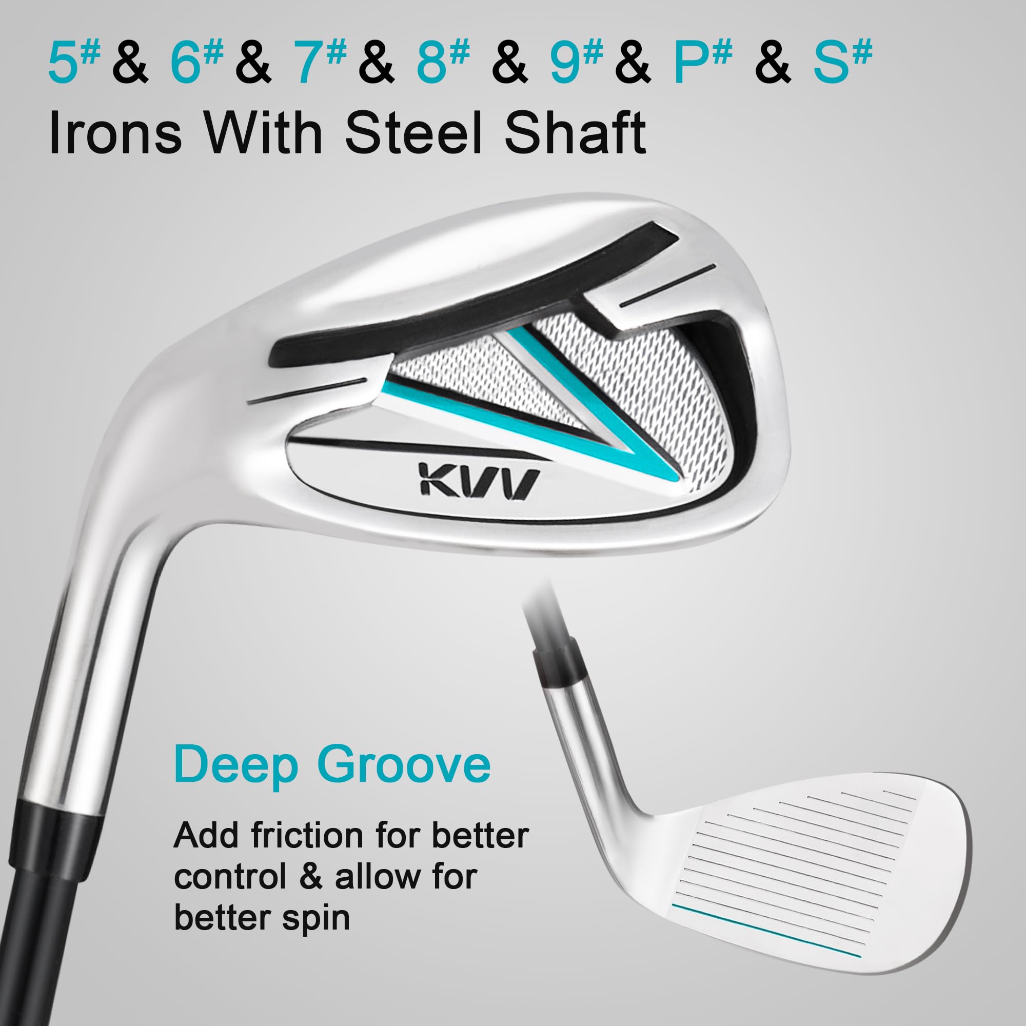 KVV Premium Left Hand Golf Club Set 11-Piece Set for Women